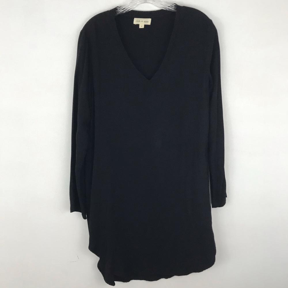 CLOTH & STONE black v-neck pullover dress small